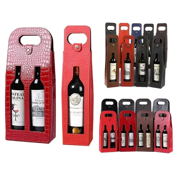 Leather Wine Gift Tote Bag