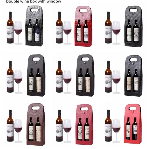 Leather Wine Gift Tote Bag