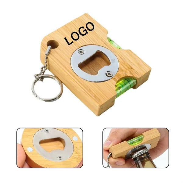 Wooden Square Magnet Beer Bottle Opener Refrigerator Sticker