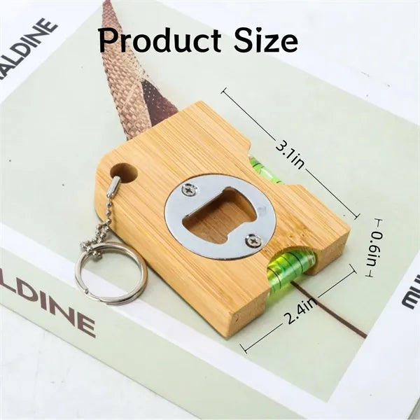 Wooden Square Magnet Beer Bottle Opener Refrigerator Sticker