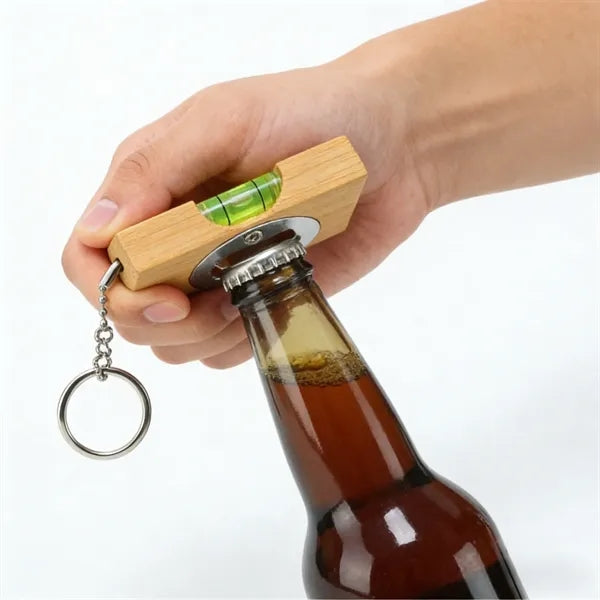 Wooden Square Magnet Beer Bottle Opener Refrigerator Sticker