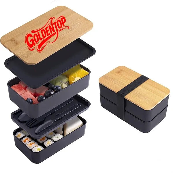 Double Layer Bamboo Lid Lunch Box