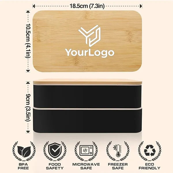 Double Layer Bamboo Lid Lunch Box