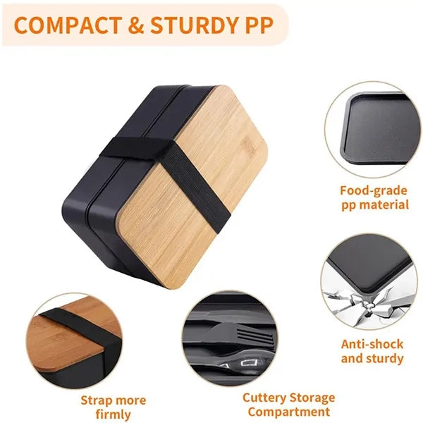 Double Layer Bamboo Lid Lunch Box