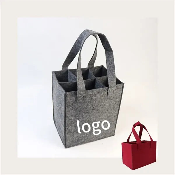 6 packed felt wine bottle bag