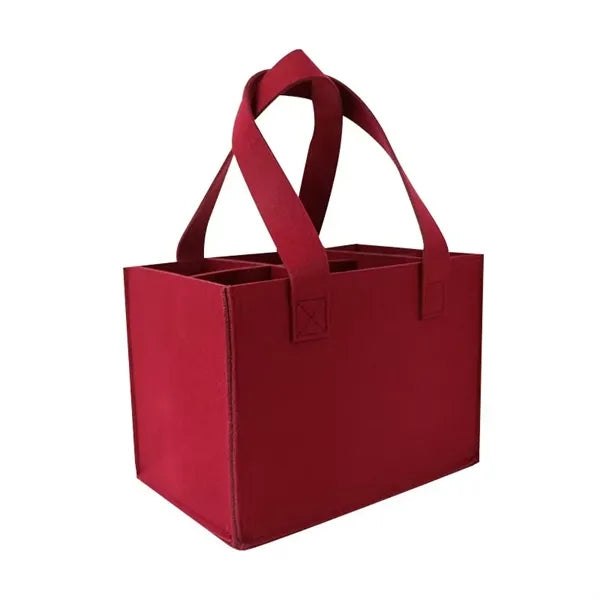 6 packed felt wine bottle bag