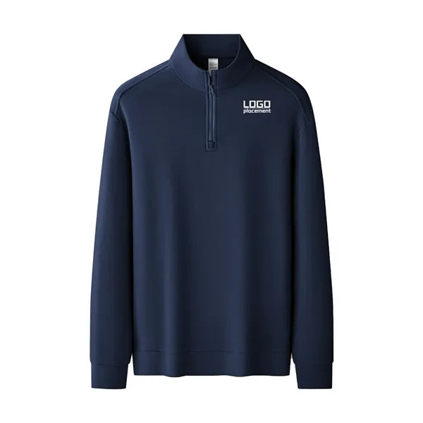 Half-zip double-faced corduroy stand-up collar Sweater