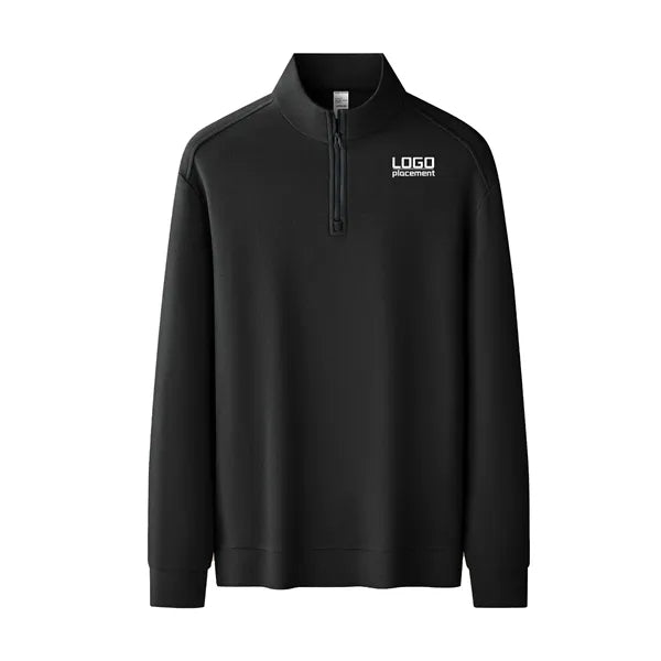 Half-zip double-faced corduroy stand-up collar Sweater