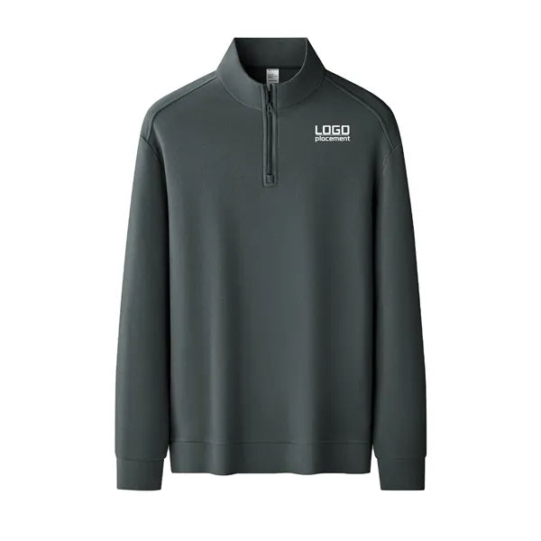 Half-zip double-faced corduroy stand-up collar Sweater