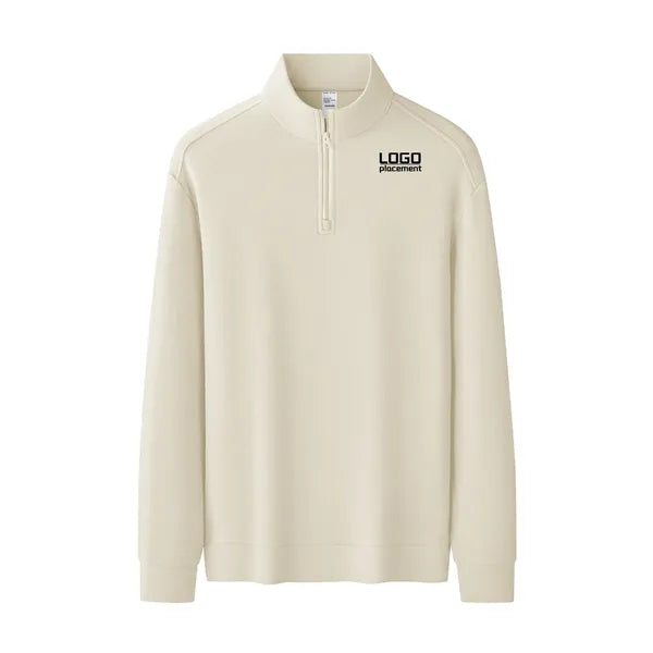 Half-zip double-faced corduroy stand-up collar Sweater