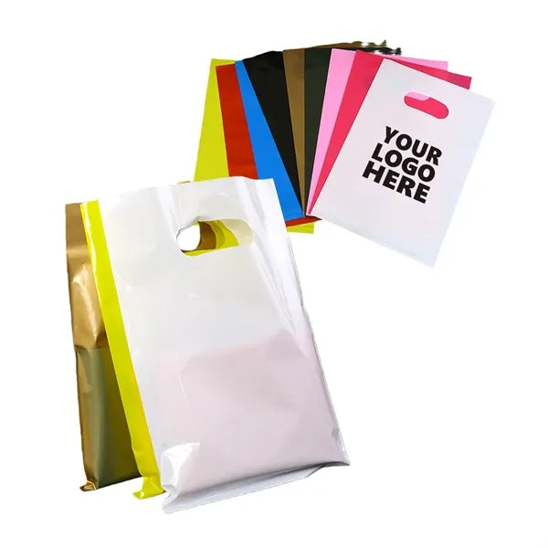13.8" x 9.8" Plastic Bag With Die Cut Handle