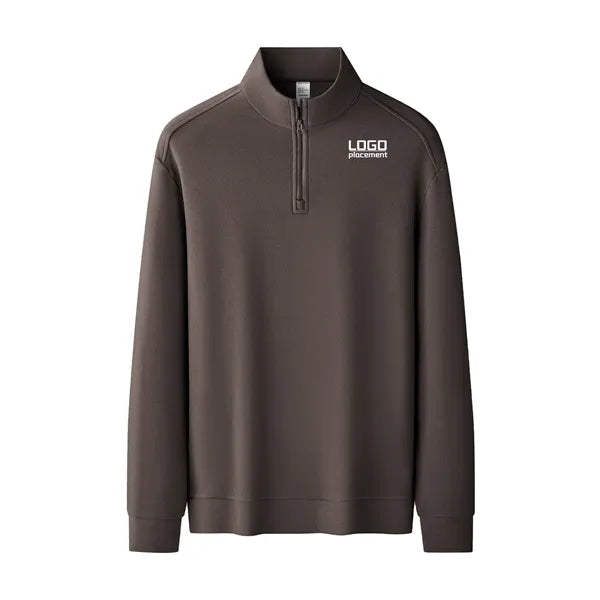 Half-zip double-faced corduroy stand-up collar Sweater