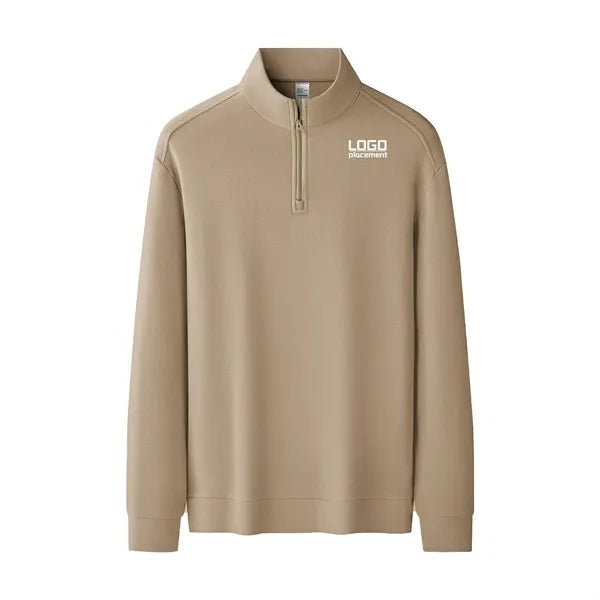 Half-zip double-faced corduroy stand-up collar Sweater