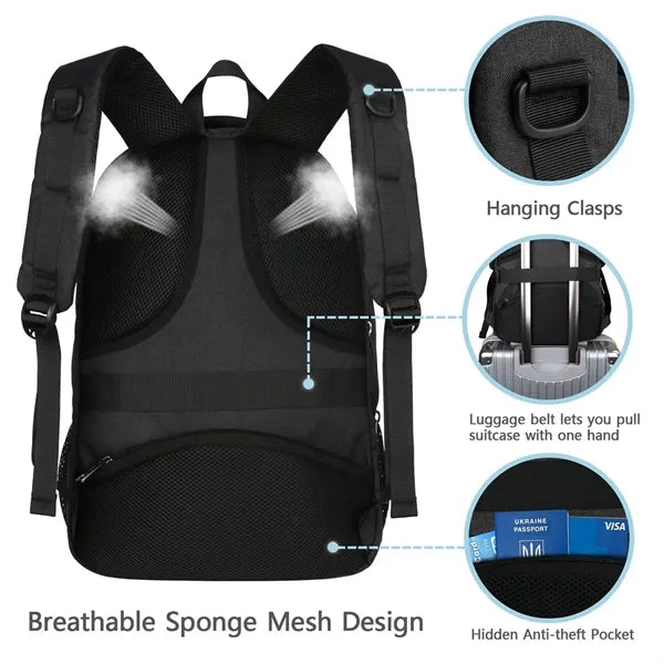 Travel Business Laptop Backpack with USB Charging Port