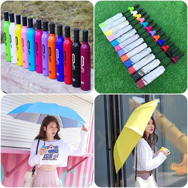 3 Folding Wine Bottle Umbrellas
