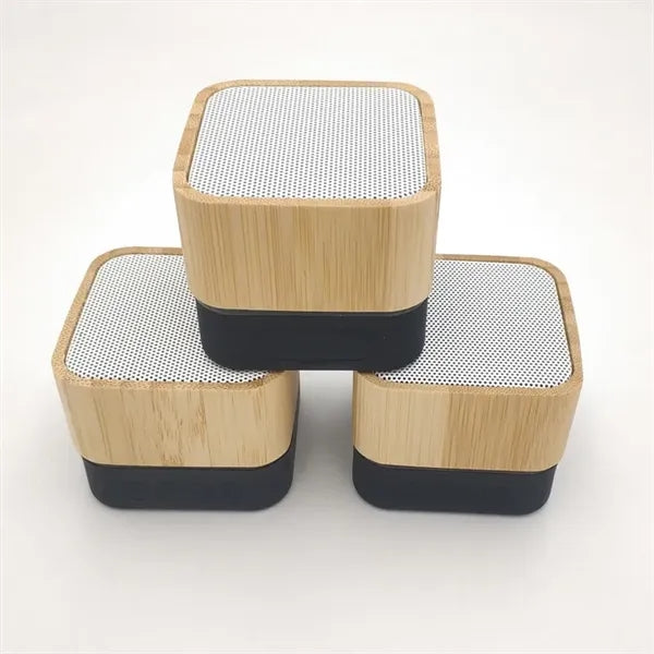 Square Bamboo Wood Portable Wireless Speaker