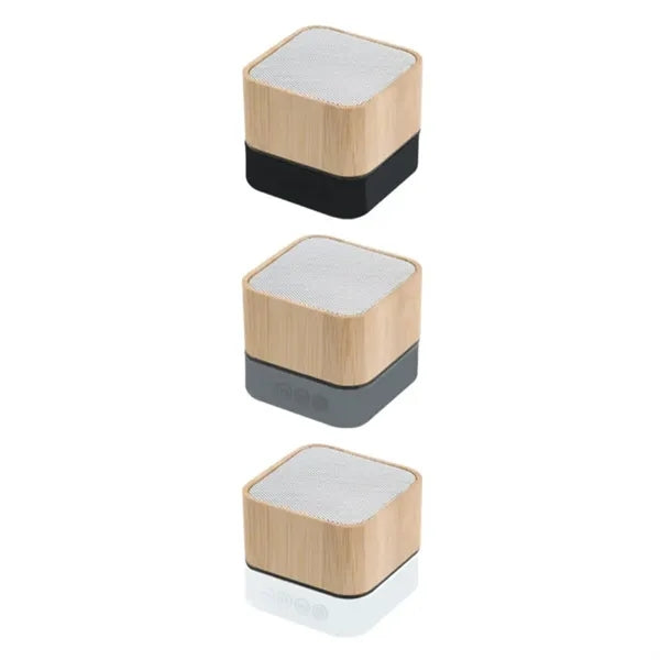Square Bamboo Wood Portable Wireless Speaker