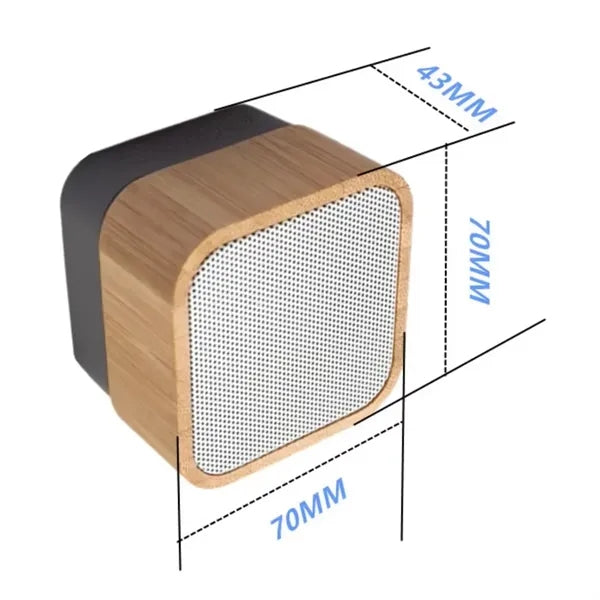 Square Bamboo Wood Portable Wireless Speaker