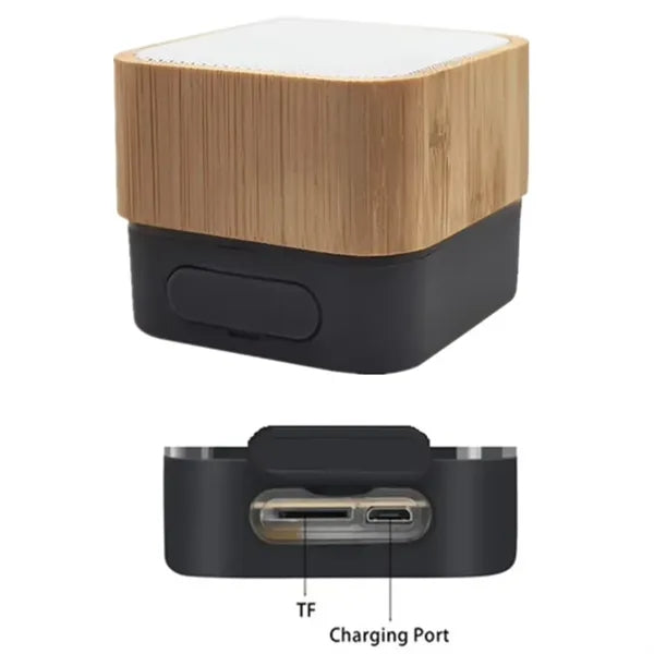 Square Bamboo Wood Portable Wireless Speaker
