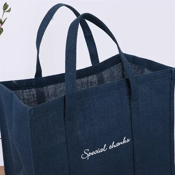 Linen Tote Bag in Blue