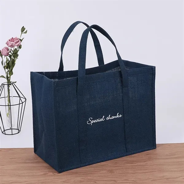 Linen Tote Bag in Blue
