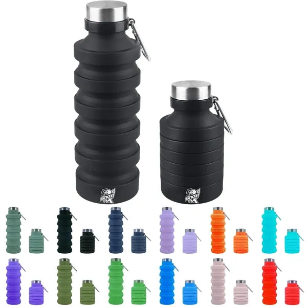 16 OZ Foldable Portable Silicone Water Bottle