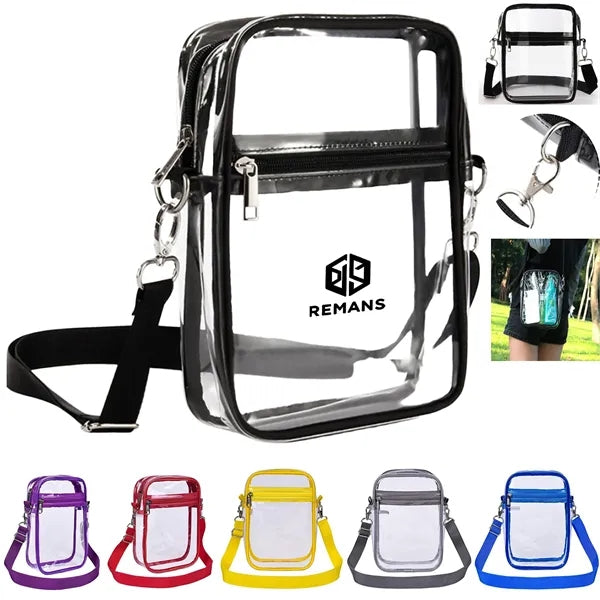 Clear Stadium Bag-Adjustable Strap for Hands-Free Use