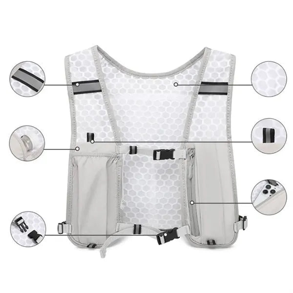 Reflective Breathable Mesh Trail Running Hydration Vest