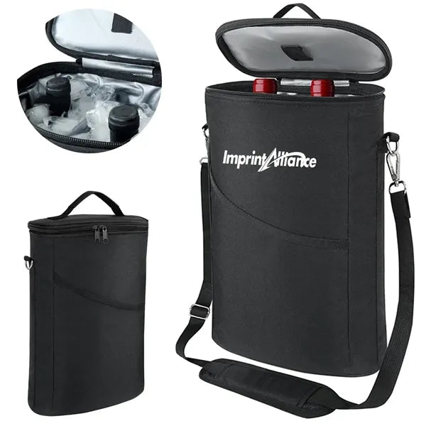 Insulated Single Wine Bottle Carrier Tote W/ Shoulder Strap