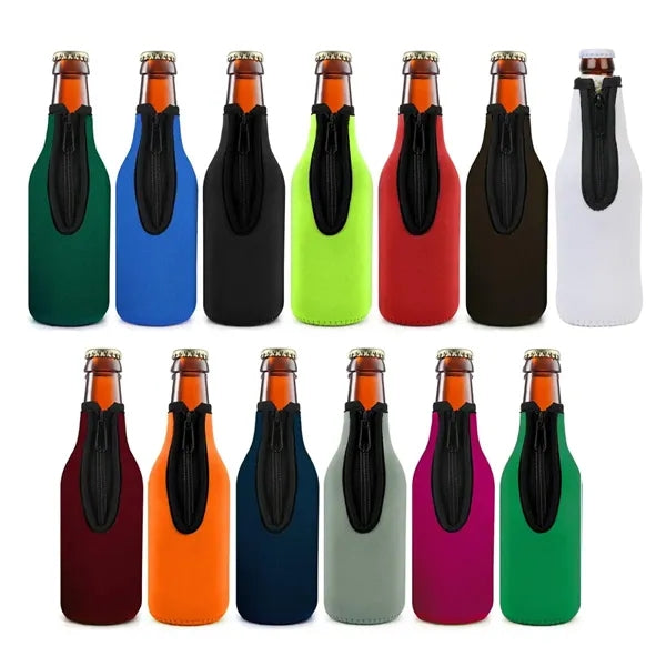 11Oz. Zippered Neoprene Bottle Cooler Sleeve