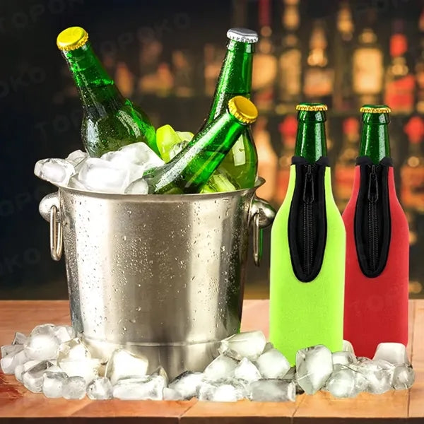 11Oz. Zippered Neoprene Bottle Cooler Sleeve