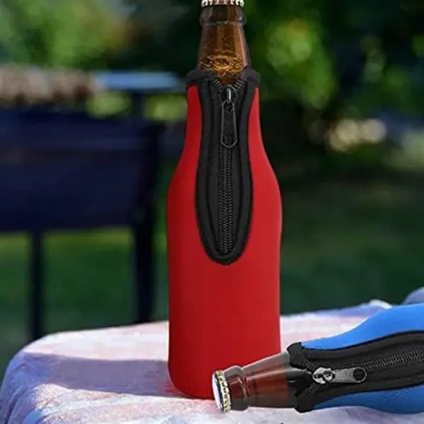11Oz. Zippered Neoprene Bottle Cooler Sleeve