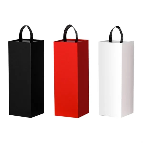 Collapsible Cardboard Single Wine Bottle Gift Box Tote