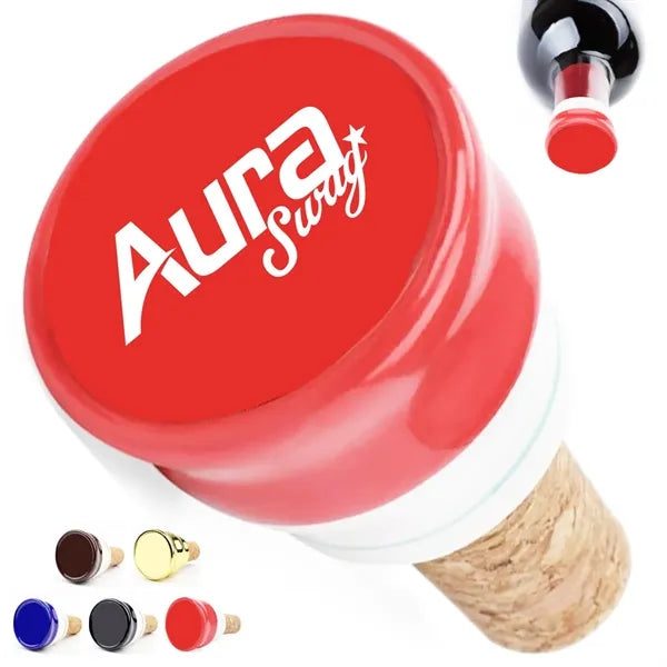 Imprinted Wine Stopper with Cork Base