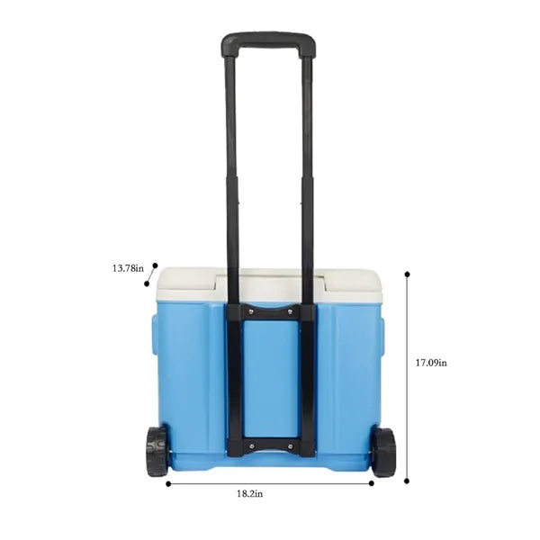 30L Hard Shell Rolling Cooler Ice Chest With Wheels