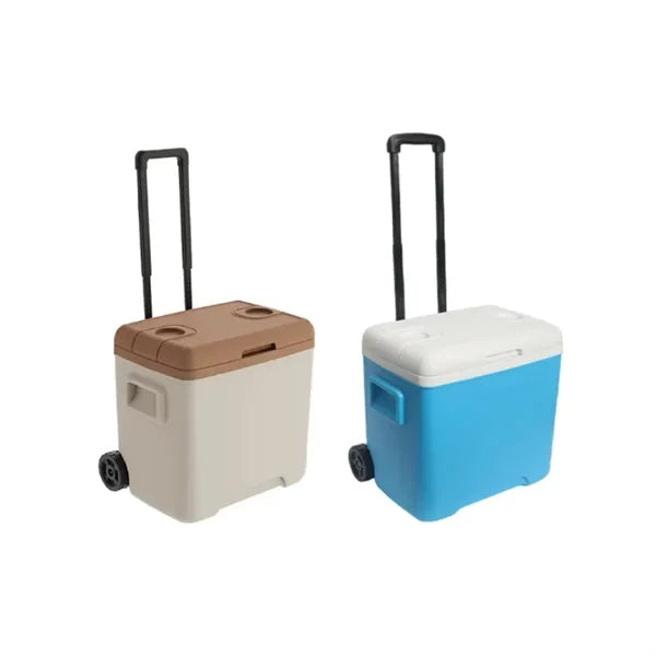 30L Hard Shell Rolling Cooler Ice Chest With Wheels