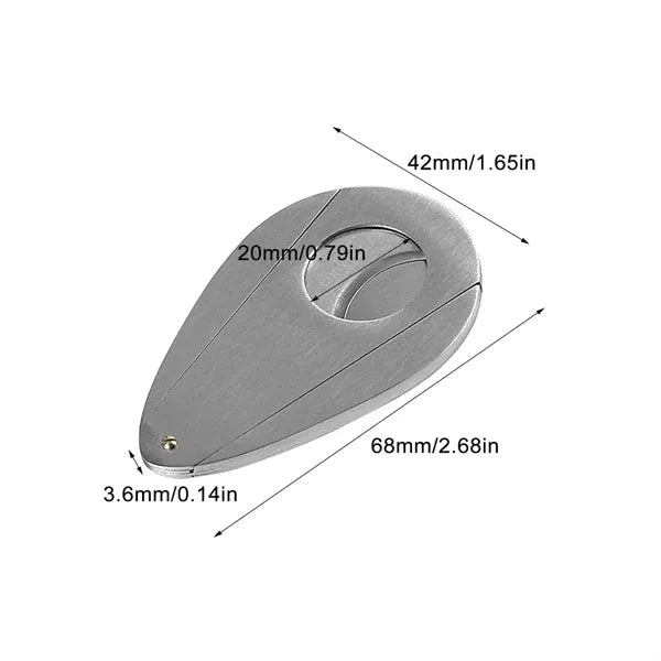 Premium Stainless Steel Cigar Cutter with Tear-Drop Design
