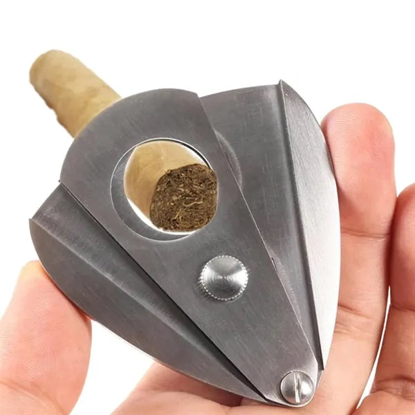 Premium Stainless Steel Cigar Cutter with Tear-Drop Design