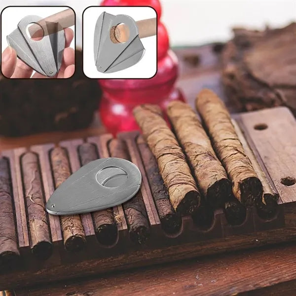 Premium Stainless Steel Cigar Cutter with Tear-Drop Design