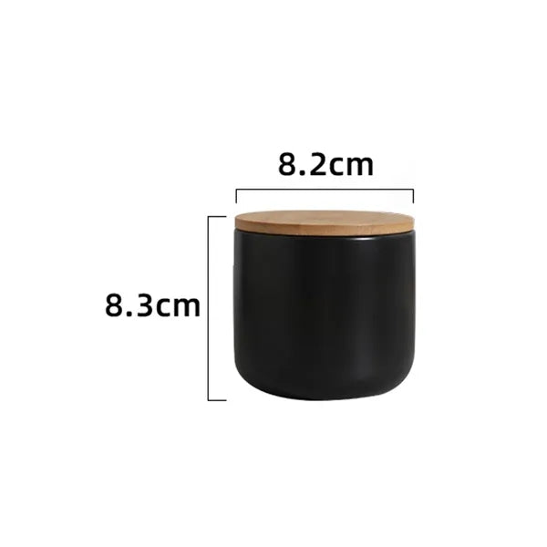 Minimalist Ceramic Airtight Kitchen Canister with Bamboo Lid