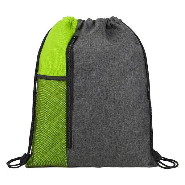 Vertical Drawstring Backpack With Mesh Pocket