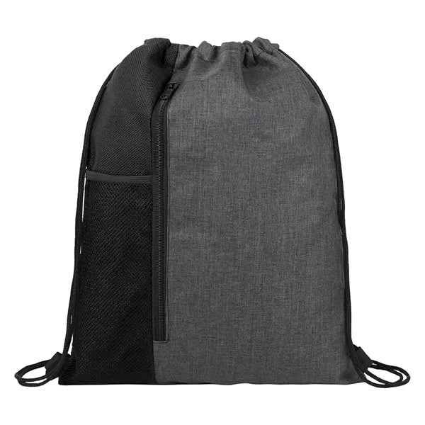 Vertical Drawstring Backpack With Mesh Pocket