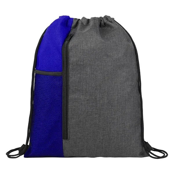 Vertical Drawstring Backpack With Mesh Pocket