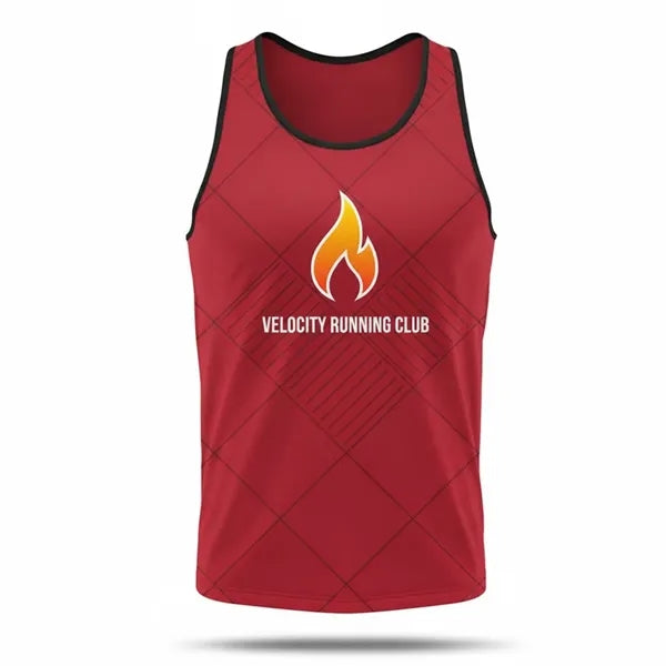 Spun Polyester Cotton Touch Athletic Tank Top Sublimated