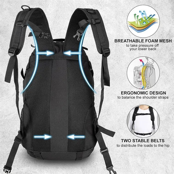 30L Tactical Backpack for Hiking Day Pack with Flag Patch