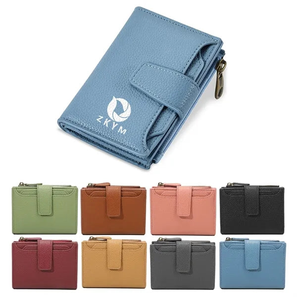 Compact Wallet and Card Holder for Women with Zipper Coin Po