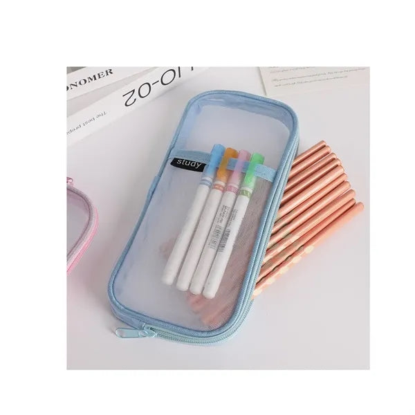 Simple Transparent Mesh Pen Bag