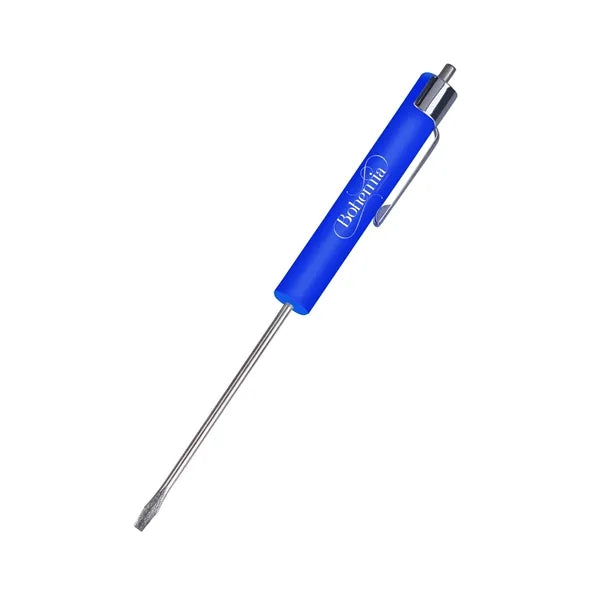 Compact Flathead Pocket Pen Screwdriver + Magnetic Top