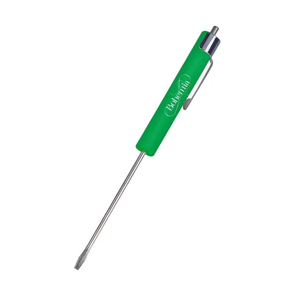 Compact Flathead Pocket Pen Screwdriver + Magnetic Top