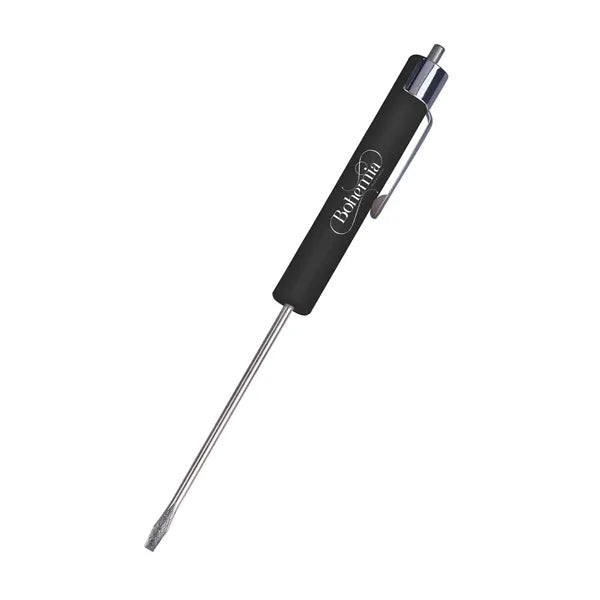 Compact Flathead Pocket Pen Screwdriver + Magnetic Top